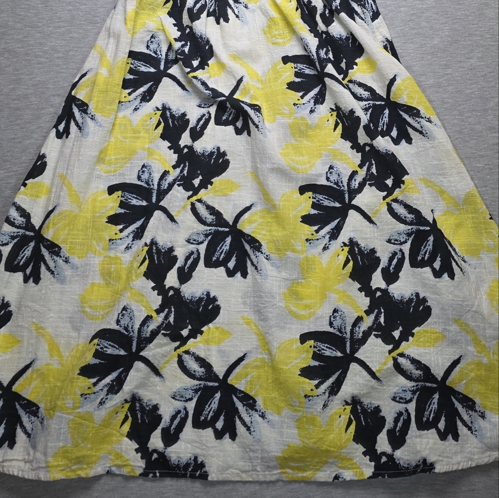Walter Baker Yellow and Black Floral Halter Top Midi Dress Size Medium - Picture 10 of 10